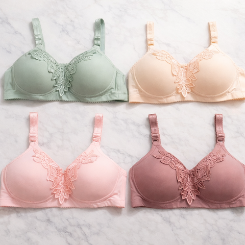Mid Flower Style Premium Padded Comfort Bra –
