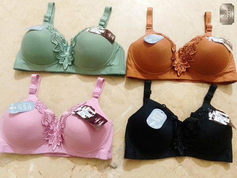 Mid Flower Style Premium Padded Comfort Bra –