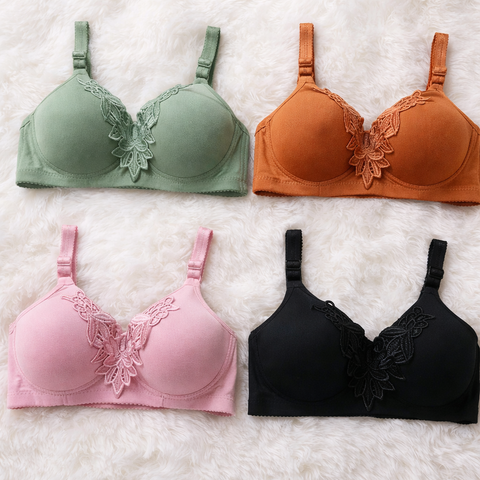 Mid Flower Style Premium Padded Comfort Bra –