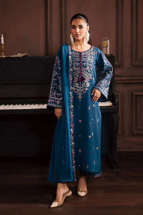 Teal Majesty Intricately Embroidered 3-Piece Suite