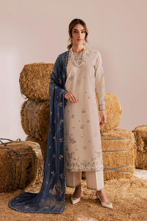 Sandstone & Sapphire Embroidered 3-Piece Suite