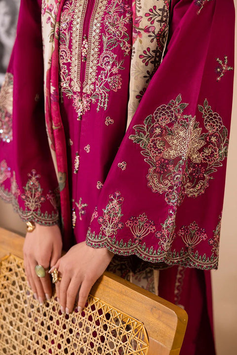 Berry Magenta Embroidered 3-Piece Festive Suite