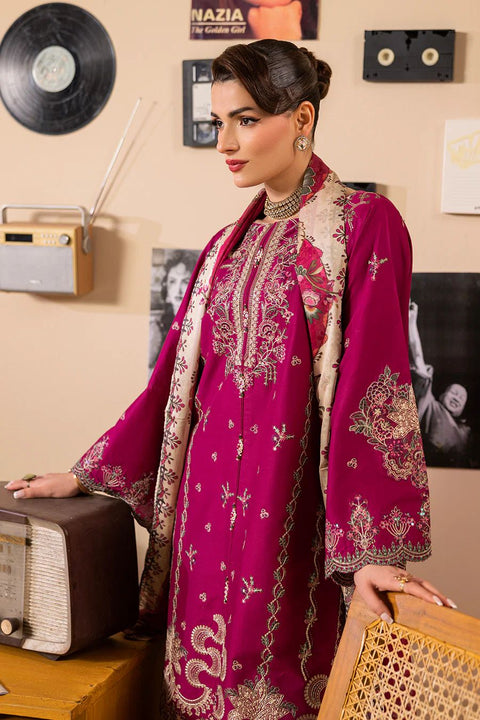 Berry Magenta Embroidered 3-Piece Festive Suite