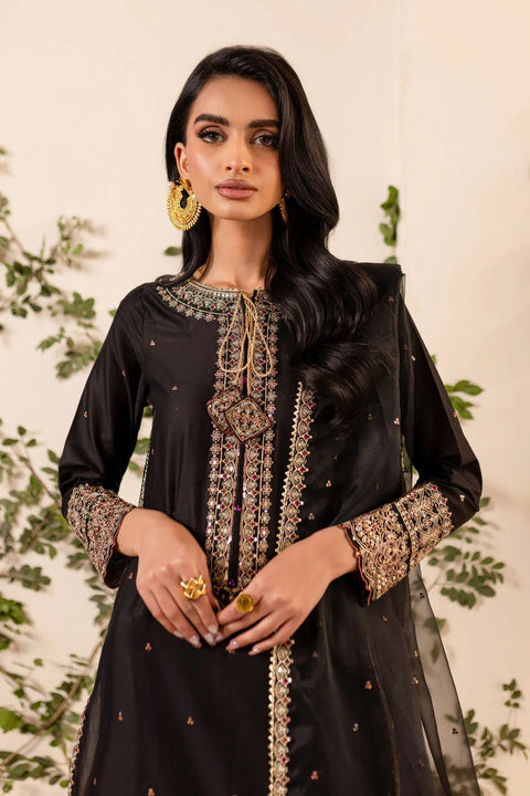 Noir Gold Embroidered 3-Piece Gharara Suit