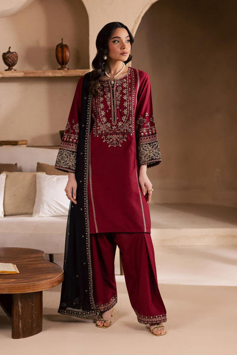 Crimson Royale Gold Embroidered 3-Piece Suite