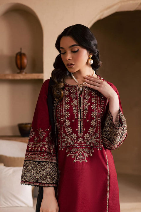 Crimson Royale Gold Embroidered 3-Piece Suite