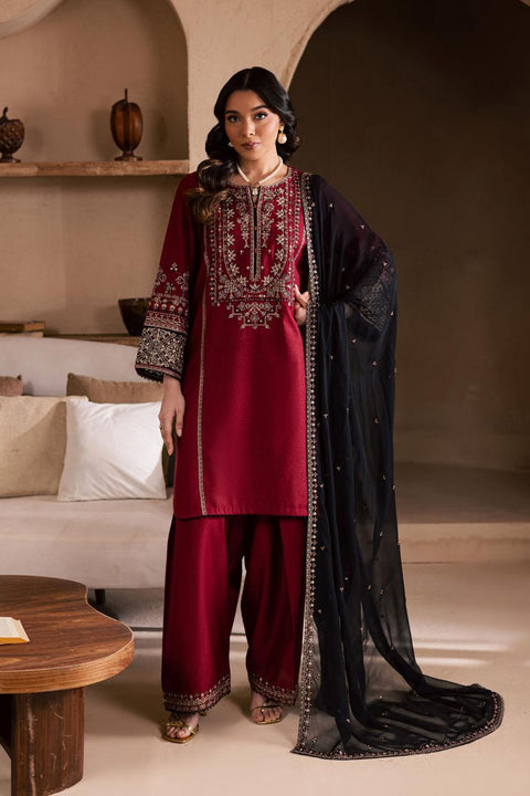 Crimson Royale Gold Embroidered 3-Piece Suite