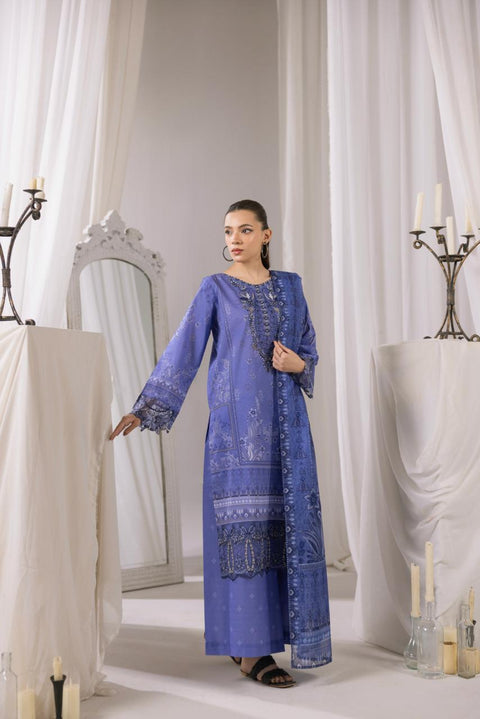 Indigo Night Embroidered 3-Piece Lawn Suit