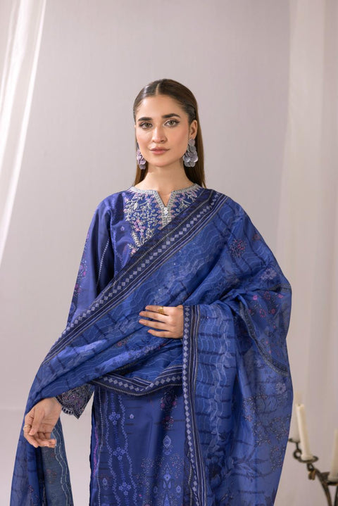 Indigo Night Embroidered 3-Piece Lawn Suit