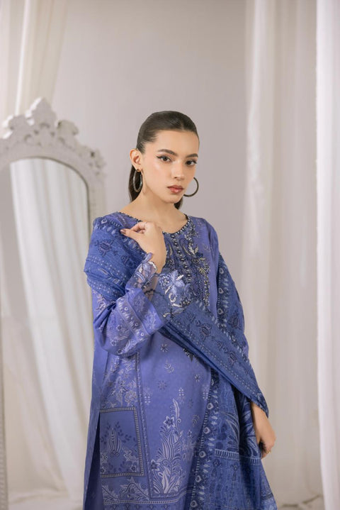 Indigo Night Embroidered 3-Piece Lawn Suit