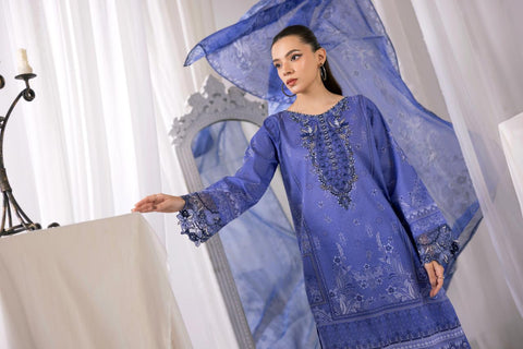 Indigo Night Embroidered 3-Piece Lawn Suit